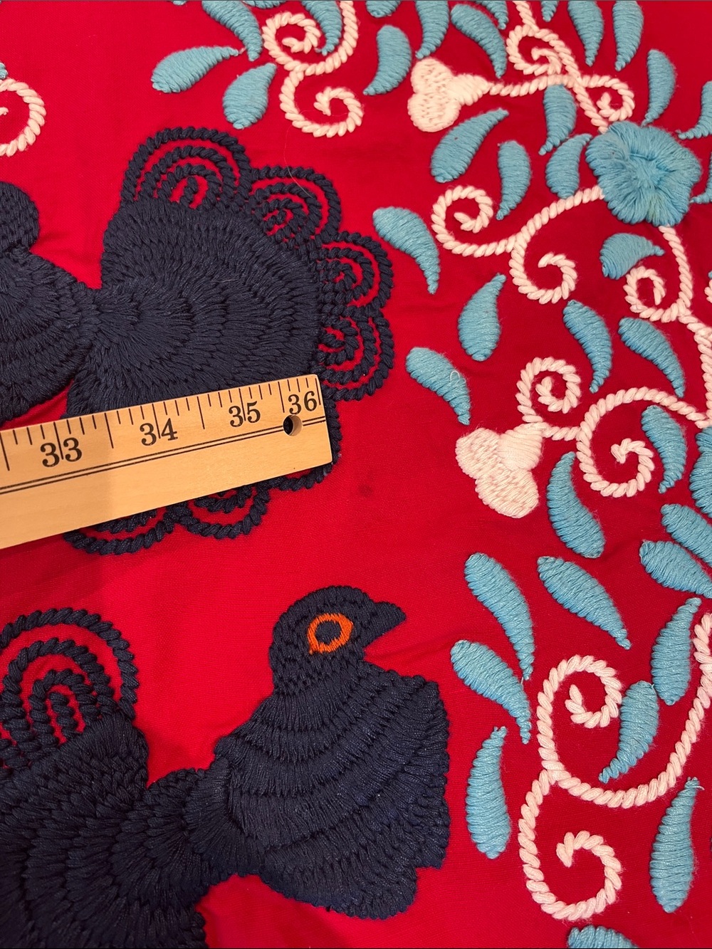 Frances Valentine embroidered charming peacock caftan deep berry navy maxi 12 - Picture 6 of 12